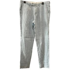 j crew Baird mcNutt men's 100%  irish linen pants Blue 34X34 tall light blue